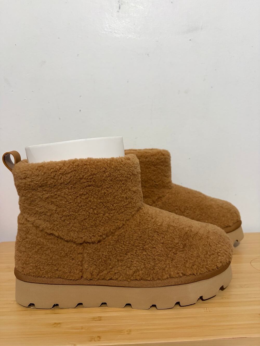 Michael Kors Faux Shearling Winter Boots Brown Lug Sole Cozy Ankle Boot 8M